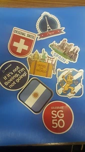 8 of fun travel country style Themed Stickers For Laptop, Suitcase Folder Etc - Picture 1 of 1
