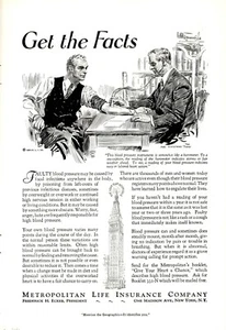 "Anuncio de James Montgomery Flagg Metropolitan Life ""Obtén los hechos" - Imagen 1 de 1