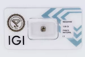 💎Fancy Diamant Greyish Yellow - 1.00 ct. - I1- IGI Zertifikat 💎 - Bild 1 von 5