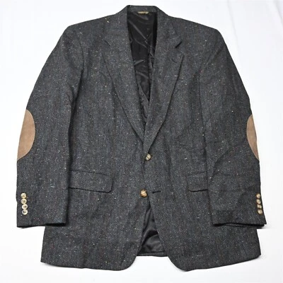 Blazer Abrigo Deportivo De Colección Austin Reed 42L Gris Espiga Mancha Tweed Foto 1 de 4