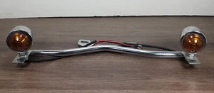 Soporte de barra de luz de paso de conducción cromada para motocicleta con señales de giro - Imagen 1 de 5