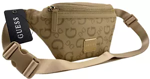 GUESS LOGO BELT BAG & CROSSBODY SHOULDER BAG HANDBAG Brown AUTHENTIC New BNWT - Picture 1 of 20