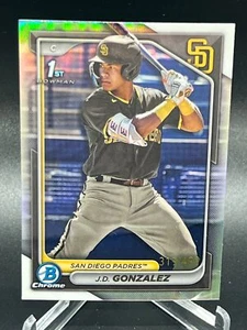 2024 BOWMAN J.D. GONZALEZ CHROME REFRACTOR 319/499 BCP-111 PADRES - Picture 1 of 2