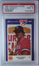 1985 Huntsville Stars Jose Canseco Team Issue ROOKIE #44 RC PSA 9