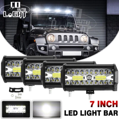 4 piezas 7 pulgadas 1680W LED luz de trabajo coche barra de inundación todoterreno lámpara antiniebla 4x4 UTE ATV SUV Foto 1 de 4