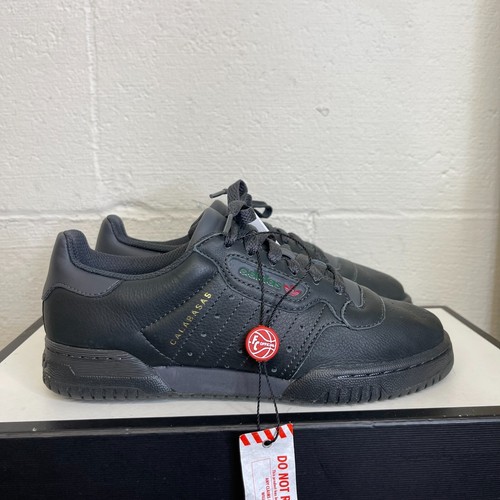 Adidas Yeezy Powerphase Calabasas Core sneaker basse in pelle nera da uomo 4 5 US