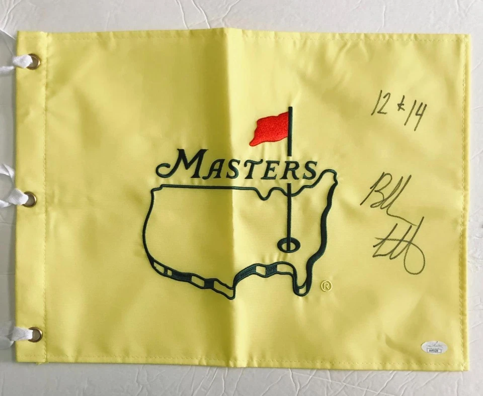 BUBBA WATSON Signed Augusta National Masters FLAG A 10 Autograph JSA AU93230 - Image 1 of 1