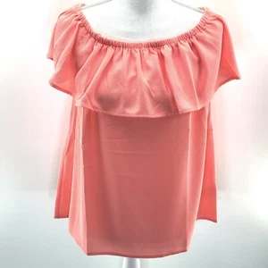 MICHAEL KORS Women's Grapefruit Pullover Polyester Blouse Sz L NWT MSRP $98 - Picture 1 of 5