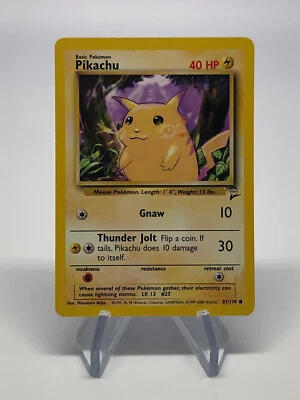 Pikachu  87/130 - Common - Vintage English Base Set 2 Pokemon Card - NM & LP - Image 1 of 2