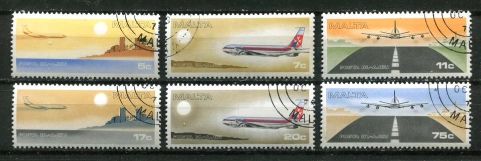 MALTA 1978, AVIATION, JET, AIR MALTA, LUQA  AIRPORT Scott C9-C14, VERY FINE USED — 第 1/1 张图片