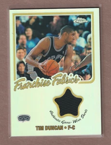 2002-03 Topps Chrome TIM DUNCAN Franchise Fabrics Game-Used REFRACTOR #09/25 HOF - Picture 1 of 4
