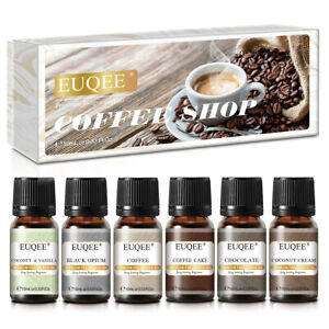 6pcs/set EUQEE Coffee Shop Premium Fragrance Oil Gift Set For Diffuser,Soap DIY