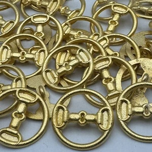 Italian Metal Button Gucci Look Matte Gold Finish 13mm 18mm 23mm shank - Picture 1 of 9