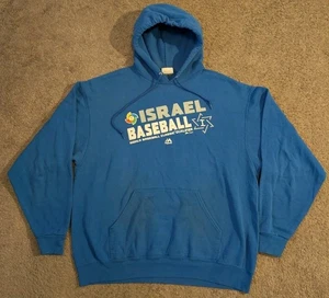 Vintage Y2K Majestic Israel Baseball Team Pullover Hoodie Sweatshirt Men's XL - Picture 1 of 5