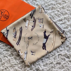 Hermes Carre 90 Silk Scarf Beige Multicolor Raconte-moi le cheval Silk 100% - Picture 1 of 12