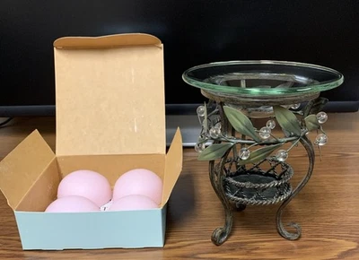 Calentador de fusión de cera aroma Partylite Garden Lites de colección con 4 derretimientos. Foto 1 de 4