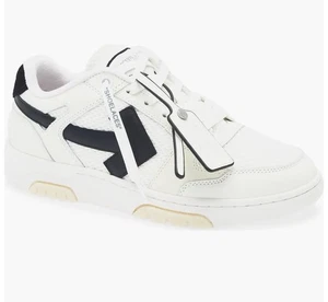 New OFF-WHITE Slim Out of Office Sneaker White Black Men's Size US 8 EU 41 - Picture 1 of 7