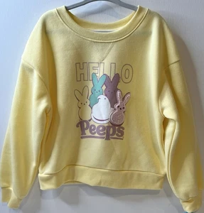 Peeps Kids Easter Bunny Sweater Size 6 Pullover Fleece Crewneck Yellow NWT - Picture 1 of 24