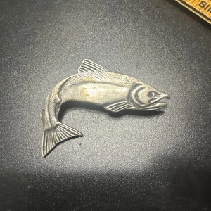 Vintage Sterling Silber Fisch Brosche/Anhänger - Bild 1 von 4