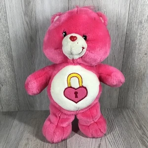 Vintage Care Bears 12” Talking Secret Bear 2004 Plush Pink Heart Lock Works! - Picture 1 of 9