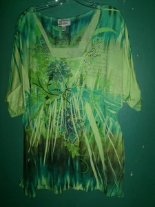 Dressbarn green sublimation tunic top Size 2X - Picture 1 of 3