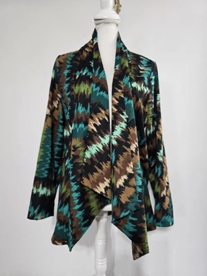 Vintage Slinky Brand Cardigan Womens Size 1X Geometric Holiday Blazer Open Swing - Image 1 of 4