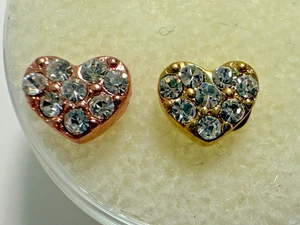 Auténticos dijes de corazón pavé de búho de origami oro rosa u oro amarillo NUEVO - Imagen 1 de 2