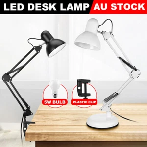 Super Bright Table Desk Lamp Swing Arm Clamp Home Office Led Night Reading Light - Picture 1 of 12