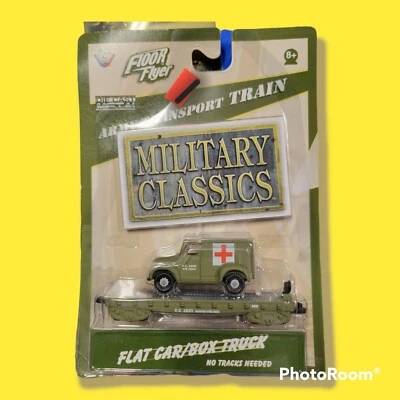 FloorFlyer Military Classics Diecast Army Transport Train| Flat Car/Box Truck - Image 1 of 2
