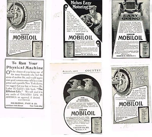 Mobiloil Mobil Oil Vacuum Small Magazine Advertisment Ad Lot 4 1907 - Picture 1 of 2