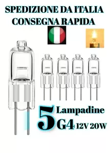 LAMPADINA G4 20W LAMPADA ALOGENA 12V 5 PEZZI luce calda OTTIMA QUALITÀ . - Foto 1 di 12