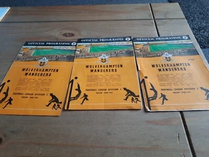 3 x Wolverhampton (Wolves) Programmes 1960/61 . Some Writing Shown In Pictures - Picture 1 of 7