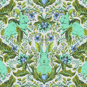 FULL MOON FOREST ll ~ Hoppy Go Lucky ~ Rabbits on Starlight Blue ~ Tula Pink - Picture 1 of 2
