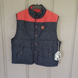 Billionaire Boys Club Mercer Puffer Vest Size XXL Stand Collar Snap Flap Pocket