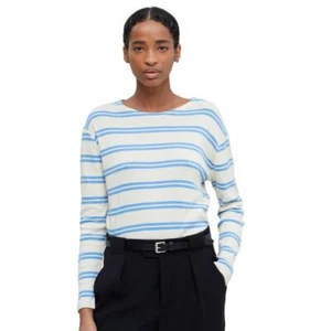 Closed Women Size S Striped Long Sleeve Top Shirt Placid Blue Jersey Relaxed Fit - Picture 1 of 21