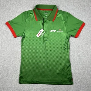 Formula 1 Shirt Womens Medium Green Polo Heineken Beer Official F1 Short Sleeve - Picture 1 of 12