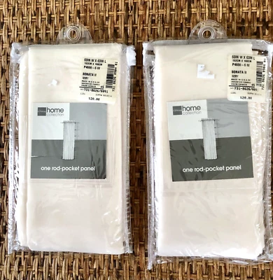 JC Penney 2 hastes painel de bolso cortinas coleção casa 60" x 63" sonata marfim - Imagem 1 de 4