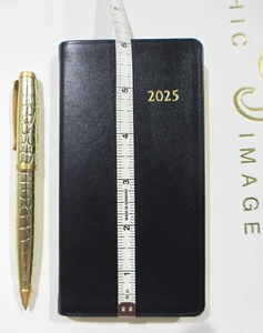 2025 6" Tasche Datumsbuch Journal Planer Ledereinband Grafik Bild $46 marineblau - Bild 1 von 8