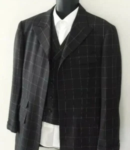 LEONARDO's :: Custom Windowpane 3-Piece Suit 44L Orig. Einzelhandel, $1K+ - Bild 1 von 8