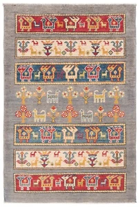 Alfombra oriental kazaja 121x79 cm anudada a mano lana nómada Carpet Rug corredor - Imagen 1 de 11
