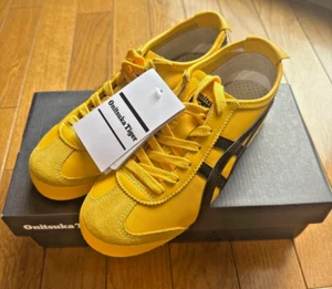 Onitsuka Tiger Mexico 66 Yellow Black Leather 1183C102-751 US6.5 JP24.5cm Japan - Picture 1 of 9