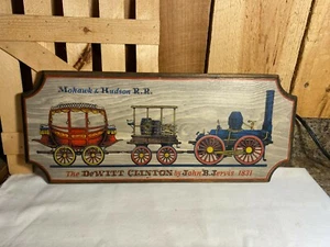Vintage Yorkraft Inc Wooden Sign ~ Mohawk & Hudson Railroad - Picture 1 of 5
