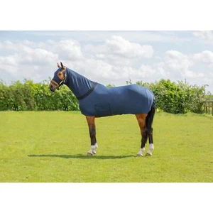 Hy Equestrian Lycra Flex Rug With Belly Flap - Navy - Picture 1 of 2