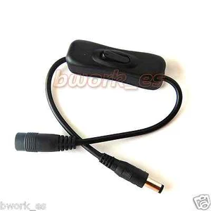 Interruptor switch DC CCTV LED Arduino con conector Jack 2.1x5.5mm Negro Blanco - Imagen 1 de 5