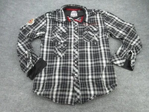 Akademiks Shirt Mens 3XL Gray Plaid Long Sleeve Button Up Pockets Adult XXXL - Picture 1 of 15
