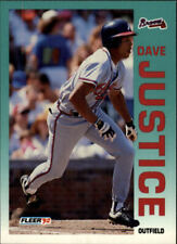 1992 Fleer Atlanta Braves Baseball Card #360 Dave Justice