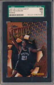 1997-98 Topps Finest #101 Tim Duncan RC Rookie SGC 10
