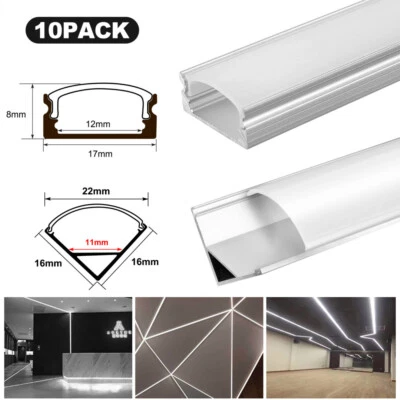 10m LED Profil Aluprofil Alu Schiene Leiste Profile für LED-Streifen Eloxiert - Bild 1 von 4