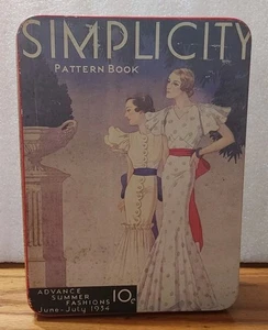 Almacenamiento de costura de hojalata coleccionable Simplicity diseño retro 1988 - Imagen 1 de 5