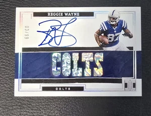 2022 Panini Impeccable Reggie Wayne Logo Auto /99 No. ILA-RWA Colts Football - Picture 1 of 2